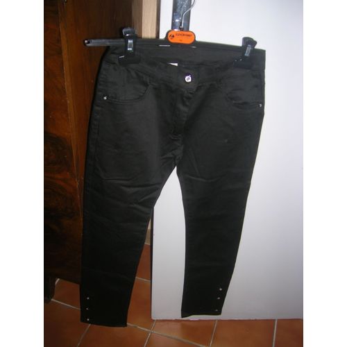 Pantalon Fute Taille Ajustable Coton Et Polyester 10/12 Ans Noir