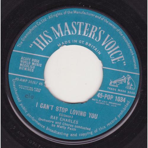 45 Trs Juke Box U.K. I Can't Stop Loving You / Born To Lose (1962)