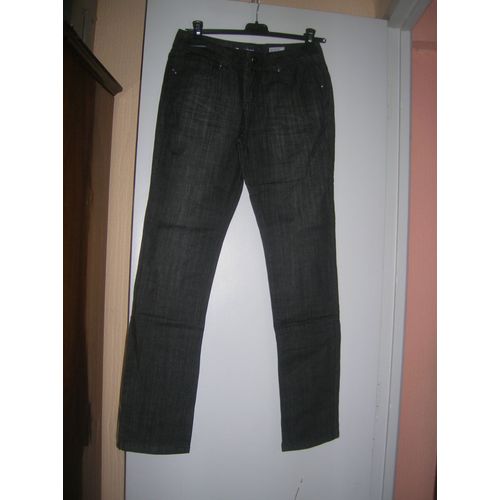 Jean Slim Coton 16 Ans Gris Taille À Plat 38 Cm.