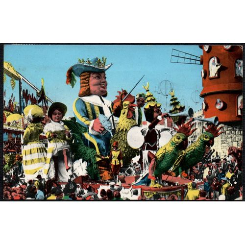 Carte Postale Ancienne, France, Alpes Maritimes ( 06 ), Nice, Le Carnaval, Char De S M Carnaval L X X X I "' Roi Du Music Hall