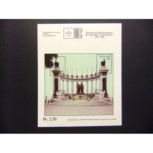 Venezuela 1982 Monumento Guayaquil Ecuador Yvert Bloc 25 ** Mnh