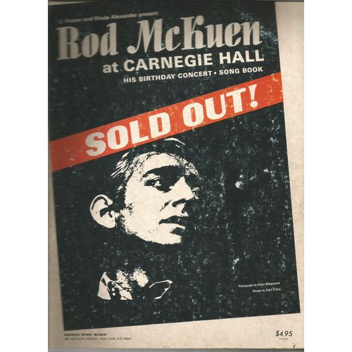 Rod Mckuen At Carnegie Hall Sold Out Piano Et Guitare
