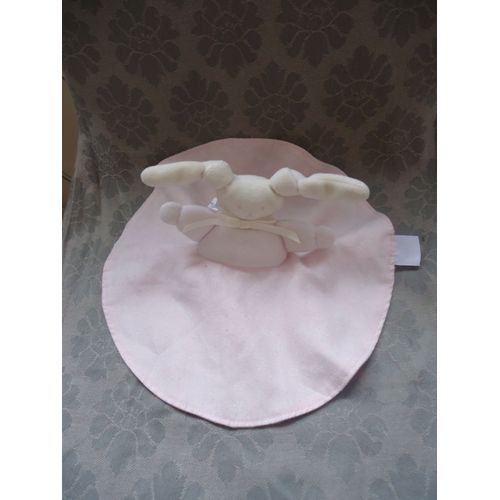Lapin Blanc Doudou Plat En Peluche Rond Patachou Grelot 26 Cm Corolle 2003