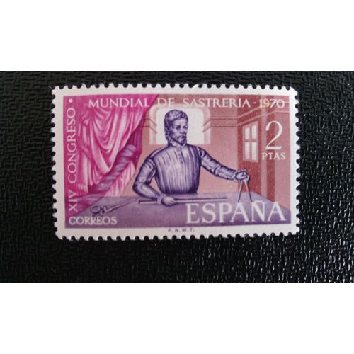 Timbre Espagne ( Yt 1643 ) 1970 Xivème Congrès Mondial De Couture