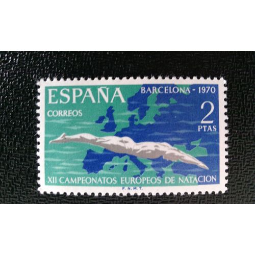 Timbre Espagne ( Yt 1644 ) 1970 Xii Championnats D'europe De Natation