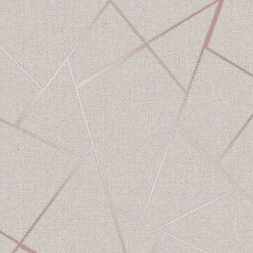 Quartz Fractal Beige Wallpaper and Rose Gold Fine Decor FD42282