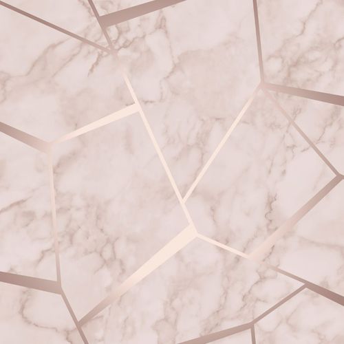 Fond d'écran géométrique en marbre fractal or rose - Fine Decor FD42264
