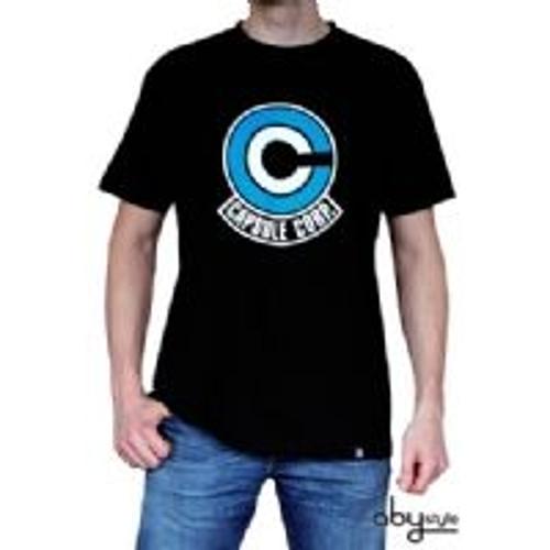 Dragon Ball - Tshirt Homme Noir Db/ Capsule Corp Taille S