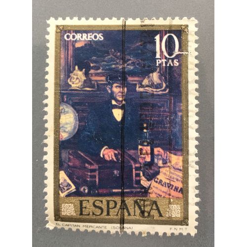 Timbre Oblitéré Espagne 1972 Correos El Capitan Mercante