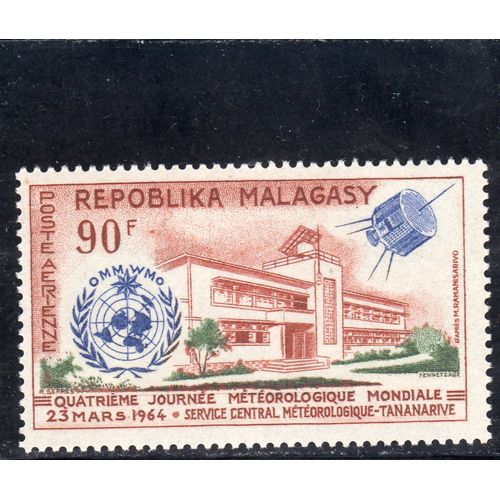 Timbre De Poste Aérienne De Madagascar (4ème Journée Météorologique Mondiale)