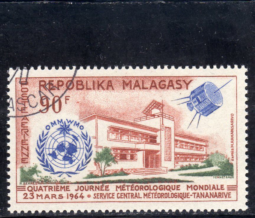 Timbre De Poste Aérienne De Madagascar (4ème Journée Météorologique Mondiale)