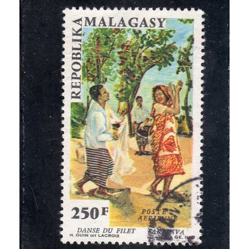 Timbre De Poste Aérienne De Madagascar (Danse Sakalave Du Filet)