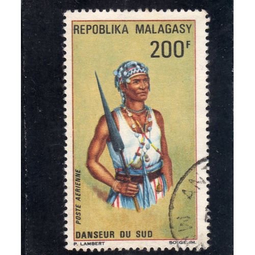 Timbre De Poste Aérienne De Madagascar (Danseur Du Sud)