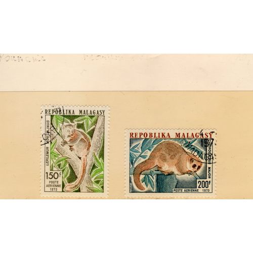 Timbres De Poste Aérienne De Madagascar (Lémuriens)