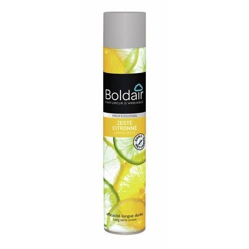 Désodorisant en aérosol - pulvérisation sèche - 500 ml - Boldair citron Boldair