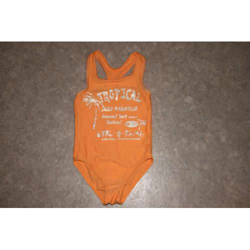 Maillot De Bain 1 Pièce 5/6 Ans Orange Tropical