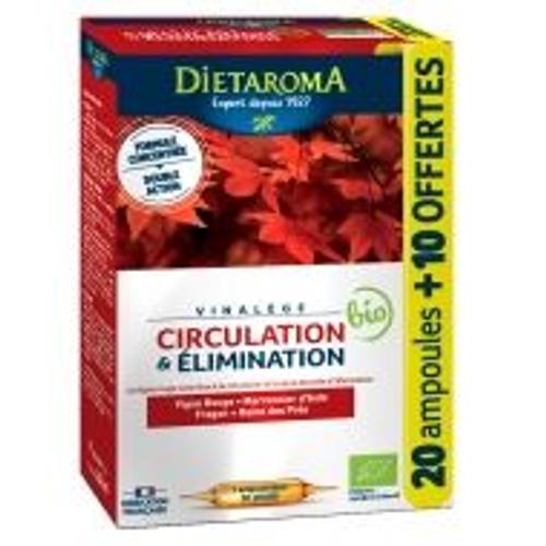 Vinalege Bio Circulation Elimination - 30 Ampoules Dietaroma 