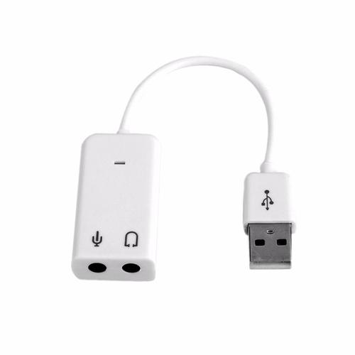 BuyCool® Professionnel Portable USB 7.1 Canaux Externe Carte Son Adaptateur Avec Carte Son Externe Indépendante Blanc