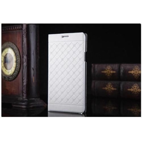 Etui A Rabat Samsung Galaxy Note 4 Blanc Business Design Cuir Simili (Tpu)
