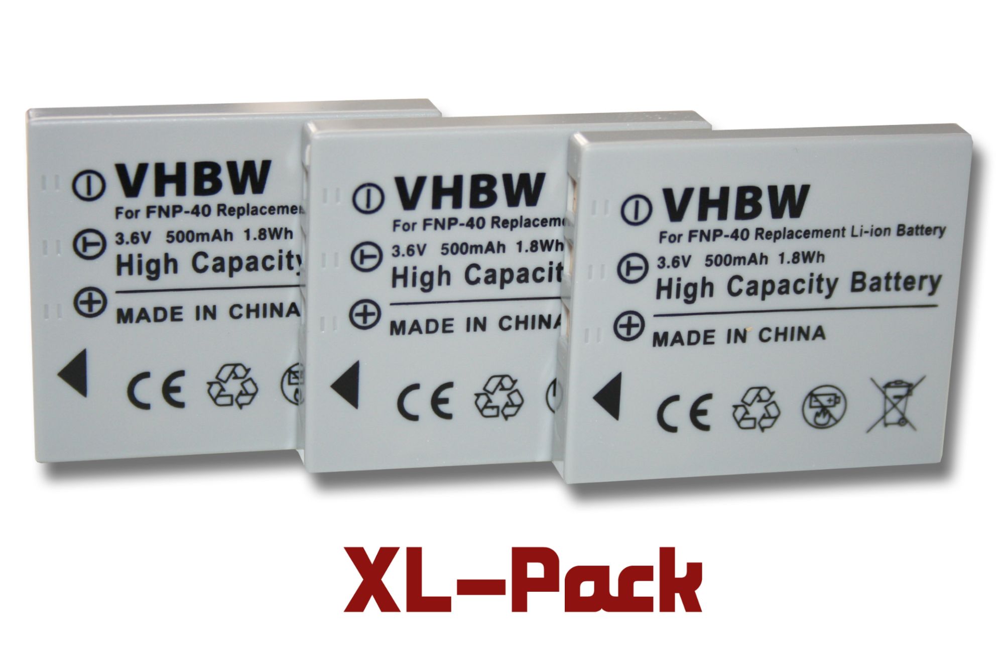 3x batteries vhbw SET pour appareil photo Praktica Luxmedia 6105, 6403, 6503, 7203, 7303, 7403 comme Fujifilm NP-40 / NP-40N.