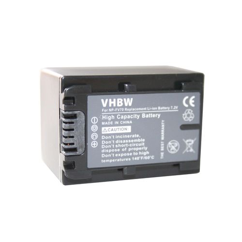 vhbw batterie Li-Ion 1300mAh (7.2V) pour appareil photo Sony HDR-CX450, HDR-CX625, HDR-PJ620 comme NP-FV30, NP-FV40.