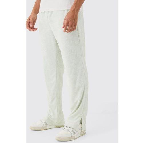 Regular Fit Split Hem Towelling Joggers Homme - Vert - L, Vert