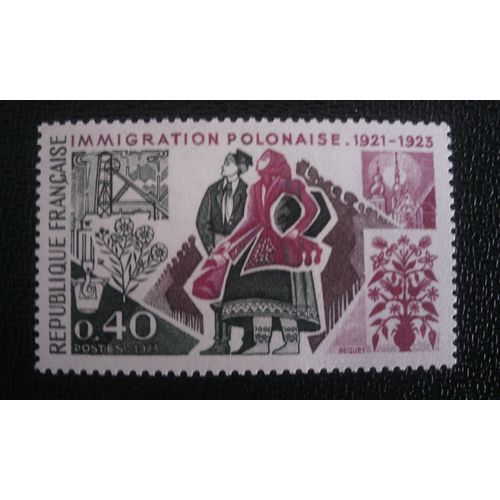 Timbre France ( Yt 1740 ) 1973 Immigration Polonaise 1921-1923