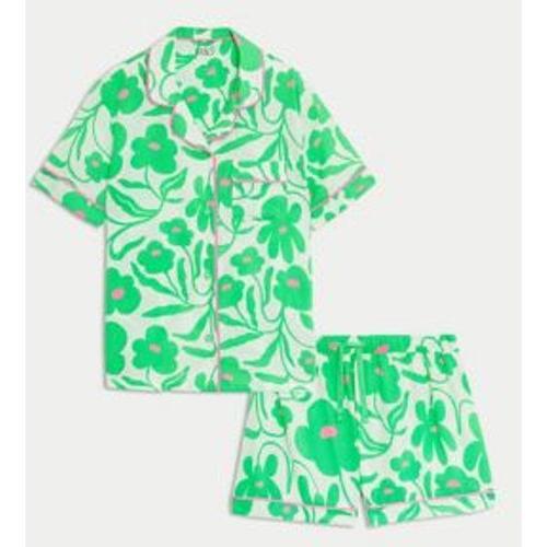 Pyjama En Satin À Imprimé Fleuri (Du 6 Au 16 Ans) - Vert