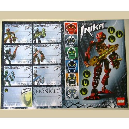 Lot De 3 Planches De 22 Stickers - Autocollants Lego - Bionicle