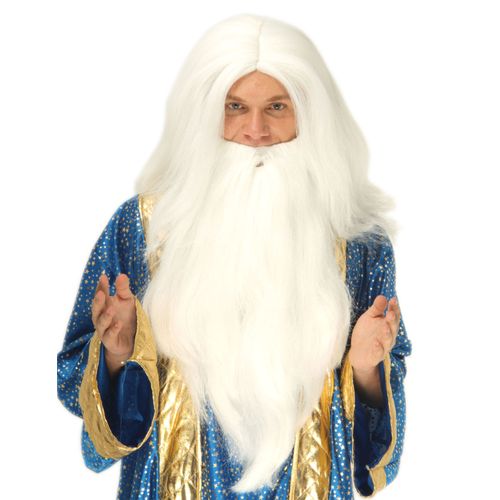 Perruque Sorcier Avec Barbe Homme Taille Unique