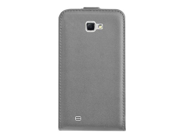 Fonexion Ideus Magnetic Fastener - Boîtier De Protection Pour Téléphone Portable - Cuir - Gris - Pour Samsung Galaxy Note Ii