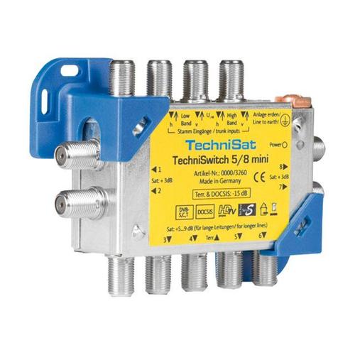 TechniSat TechniSwitch 5/8 mini - Commutateurs multiples de signal terrestre/satellite - bleu, jaune