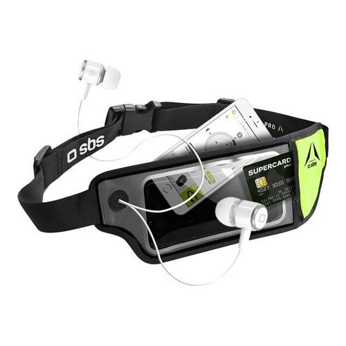 Sbs - Étui De Ceinture Pour Téléphone Portable - Noir, Insert Jaune Fluorescent