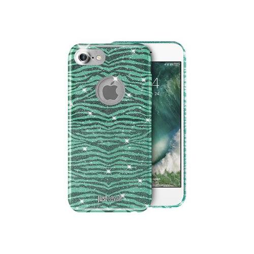 Just Cavalli Leo Zebra Glitter - Coque De Protection Pour Téléphone Portable - Vert