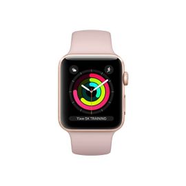Apple Watch Series 3 (Gps) - Boîtier 42 Mm Aluminium Or Avec Bracelet Sport Sable Rose Taille 140-210 Mm