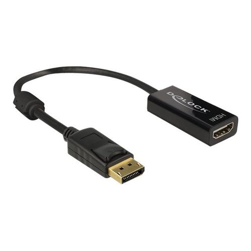 Delock - Adaptateur vidéo - DisplayPort mâle pour HDMI femelle - 20 cm - noir - support 4K