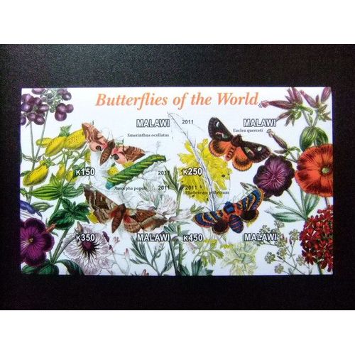 Malawi Ex Nyassaland 2011 Fauna Butterflies Papillons Mariposas Yvert Bloc Sin Dentar ** Mnh