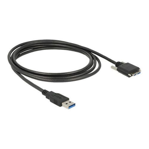 Delock - Câble USB - Micro-USB de type B (M) pour USB type A (M) - USB 3.0 - 3 m - vis moletées - noir