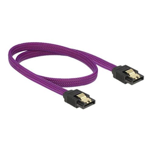 Delock Premium - Câble SATA - Serial ATA 150/300/600 - SATA (M) pour SATA (M) - 50 cm - verrouillé - violet