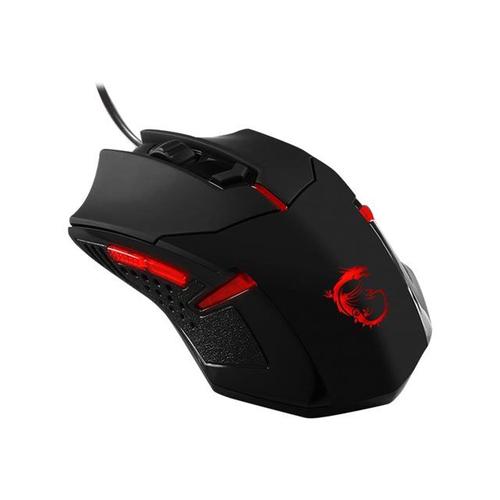 MSI Interceptor DS B1 Gaming - Souris - optique - 6 boutons - filaire - USB - noir