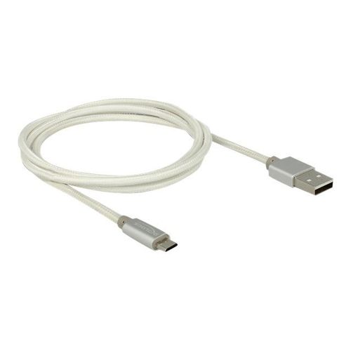 Delock - Câble USB - Micro-USB de type B (M) pour USB (M) - USB 2.0 - 1 m - blanc