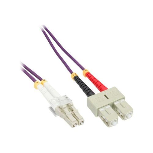 InLine - Cordon de raccordement - LC multi-mode (M) pour SC multi-mode (M) - 7.5 m - fibre optique - duplex - 50 / 125 microns - OM4 - sans halogène - violet