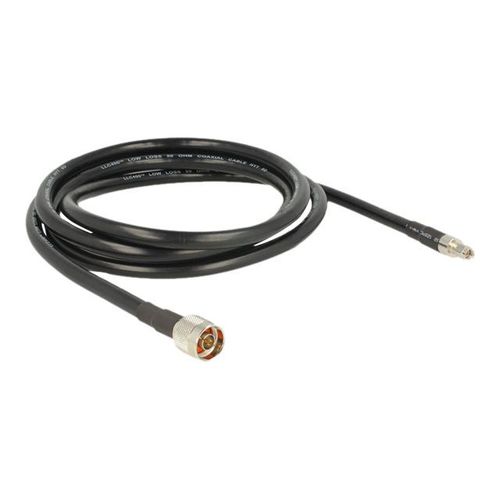 DeLOCK CFD400 LLC400 low loss - Câble d'antenne - connecteur N (P) pour RP-SMA (P) - 2 m - coaxial - noir