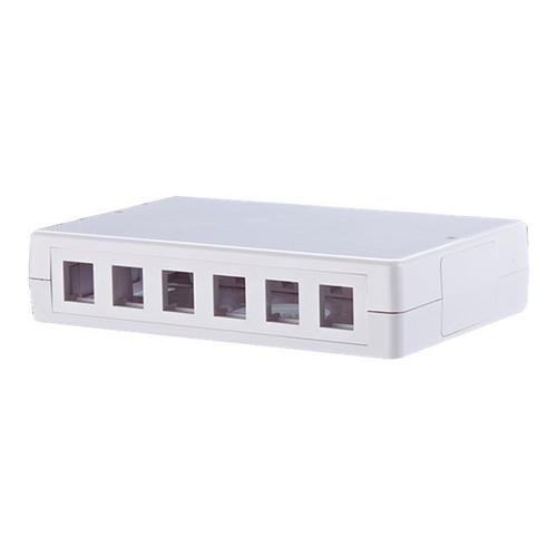 Metz Connect AP Unequipped - Prise pour montage en surface - blanc pur, RAL 9010 - 6 ports