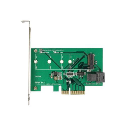 Delock PCI Express Card > 1 x internal NVMe M.2 PCIe / 1 x internal SFF-8643 NVMe - Contrôleur de stockage - M.2 Card - profil bas - PCIe 3.0 x4