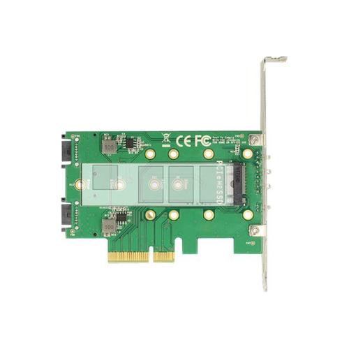 Delock PCI Express Card > 3 x M.2 Slot - Contrôleur de stockage - M.2 - M.2 Card / SATA 6Gb/s - profil bas - PCIe 3.0 x4