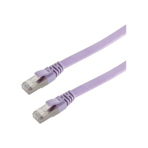 Helos Slimline - Cordon de raccordement - RJ-45 (M) pour RJ-45 (M) - 15 m - SFTP, PiMF - CAT 6a - moulé, sans crochet, plat - violet