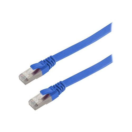 Helos Slimline - Cordon de raccordement - RJ-45 (M) pour RJ-45 (M) - 2 m - UTP - CAT 6 - moulé, sans crochet, plat - bleu