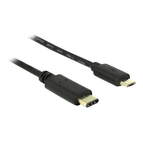 Delock - Câble USB - 24 pin USB-C (M) pour Micro-USB de type B (M) - USB 2.0 - 3 A - 2 m - noir