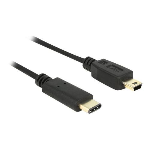 Delock - Câble USB - 24 pin USB-C (M) pour mini-USB de type B (M) - USB 2.0 - 500 mA - 2 m - noir